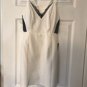 White and black tight mini dress